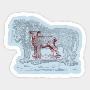 The Lion and the Lamb-Sketch Sticker